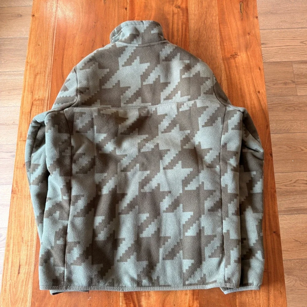 Columbia Men's Green Winter Pass Geometirc Houndstooth Fleece Jacket Size M